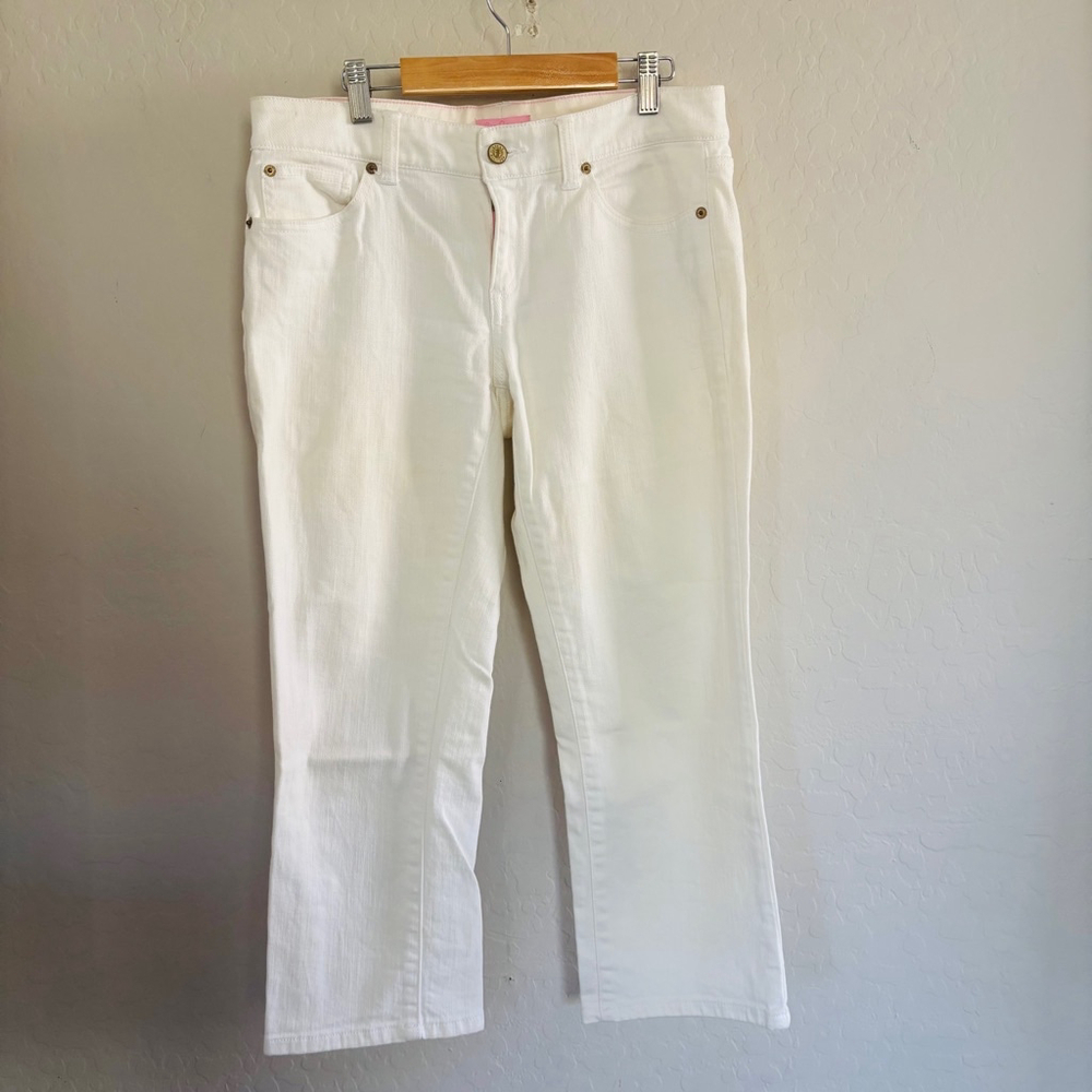 Lilly Pulitzer White Cropped Jeans